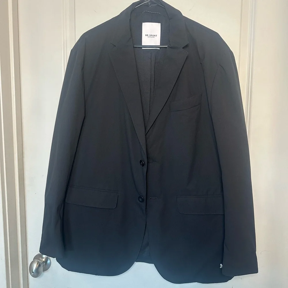 Banana Republic Sport Motion Tech Black 2 Button Wrinkle Free Black Blazer, L